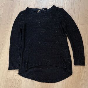 Zara Black Women's Knit Sweater with Back Tie and sequins